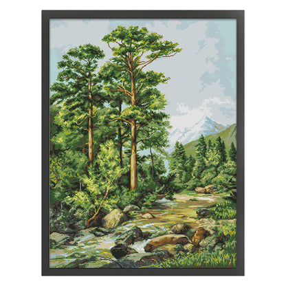 Forest Stream - 14CT Stamped Cross Stitch 52*69CM(Joy Sunday)