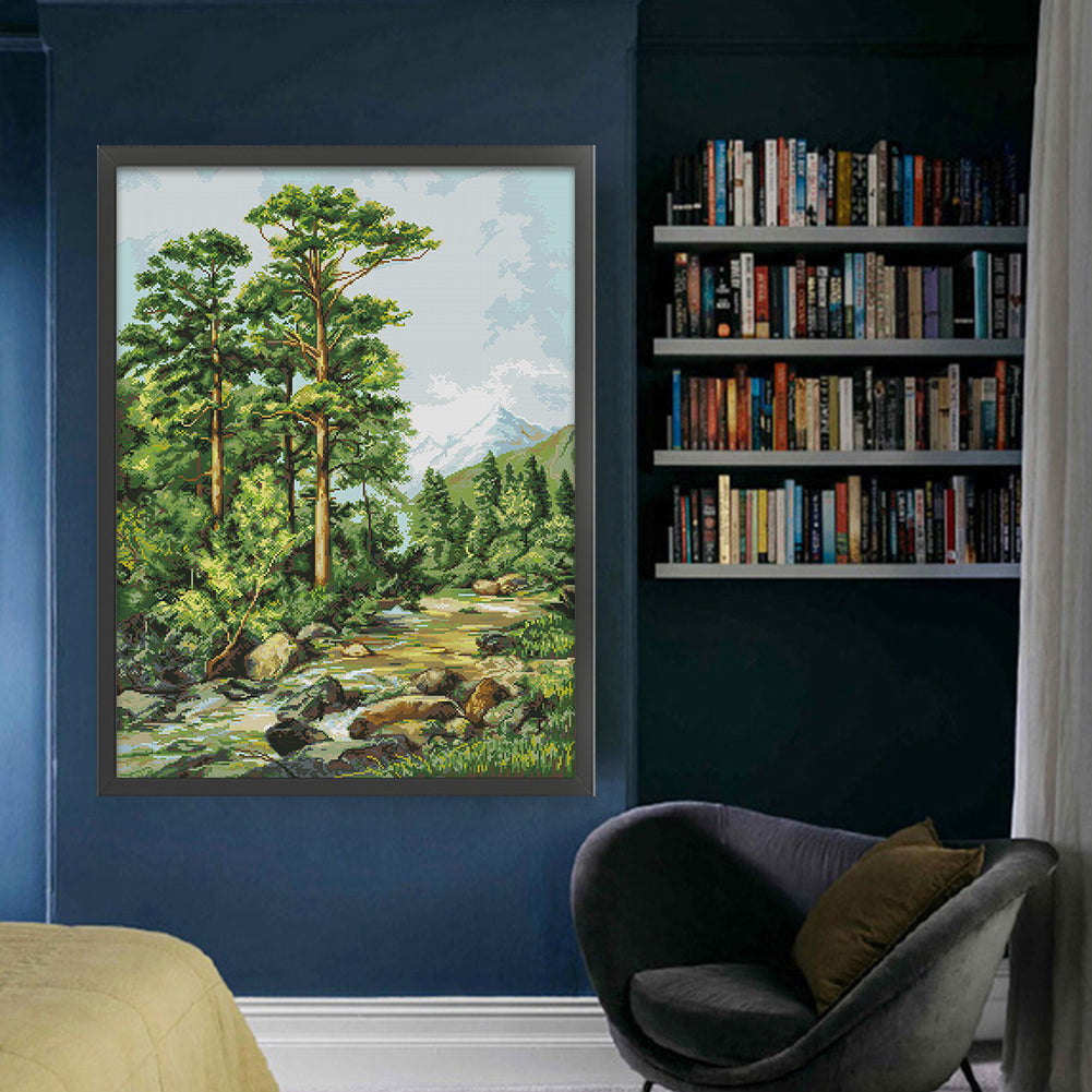 Forest Stream - 14CT Stamped Cross Stitch 52*69CM(Joy Sunday)