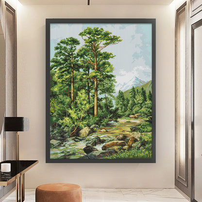Forest Stream - 14CT Stamped Cross Stitch 52*69CM(Joy Sunday)