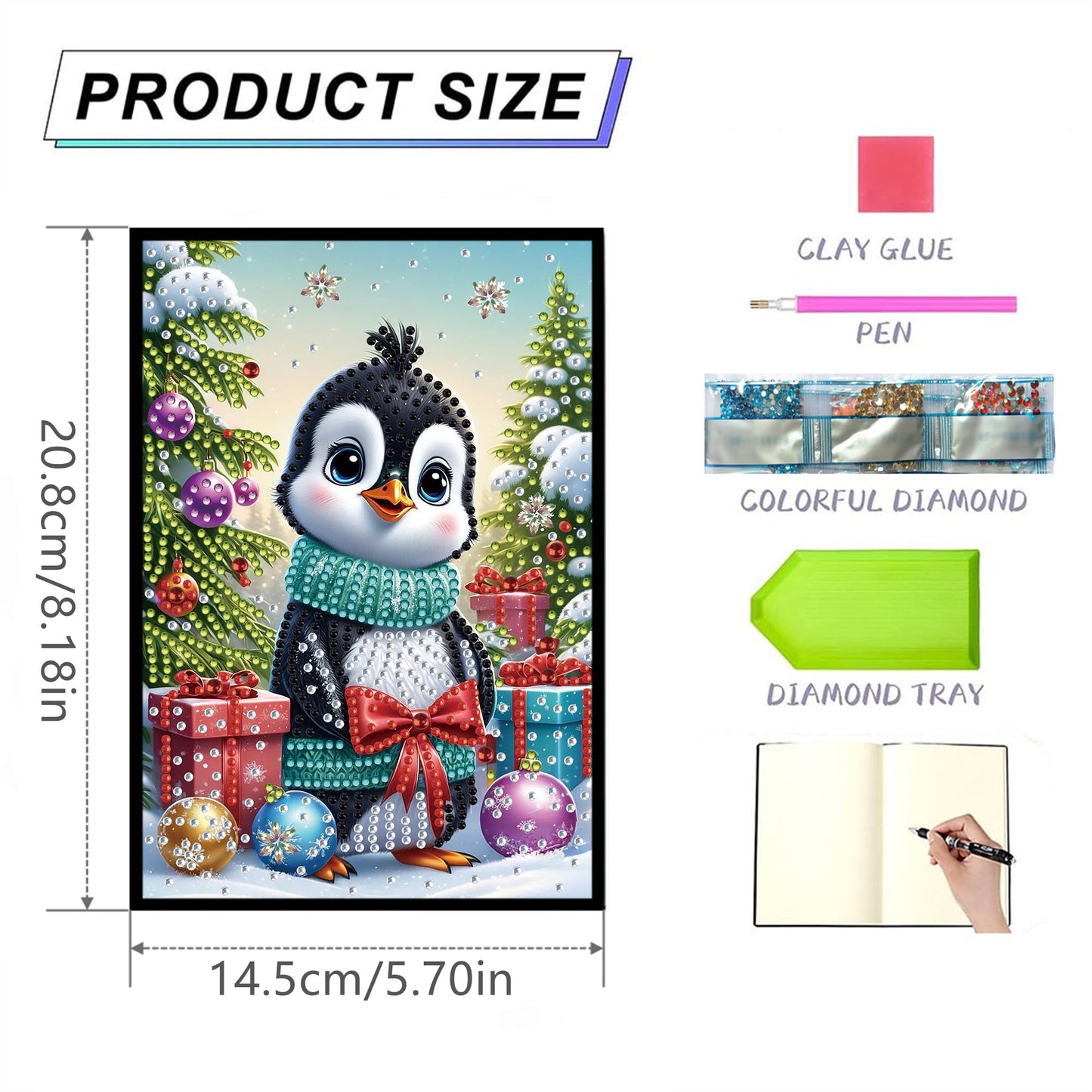 50-Page A5 Size Diamond Painting Notebook for Adults Beginners Holiday Birthday