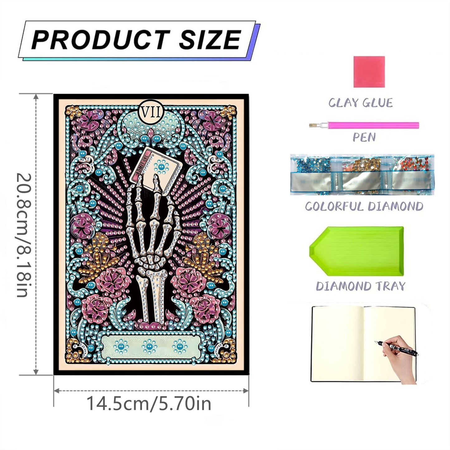 50-Page A5 Size Diamond Painting Notebook for Adults Beginners Holiday Birthday