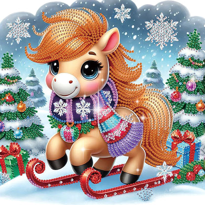 4Pcs Christmas Animals - Special Shaped Drill Diamond Painting 30*30CM