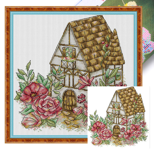 Summer Cottage - 14CT Stamped Cross Stitch 30*30CM(Joy Sunday)