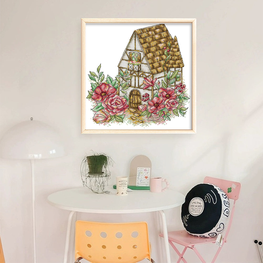 Summer Cottage - 14CT Stamped Cross Stitch 30*30CM(Joy Sunday)