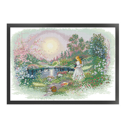 Lakeside - 14CT Stamped Cross Stitch 50*38CM(Joy Sunday)
