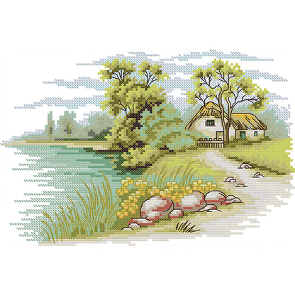 Lakeside 2 - 14CT Stamped Cross Stitch 30*20CM(Joy Sunday)