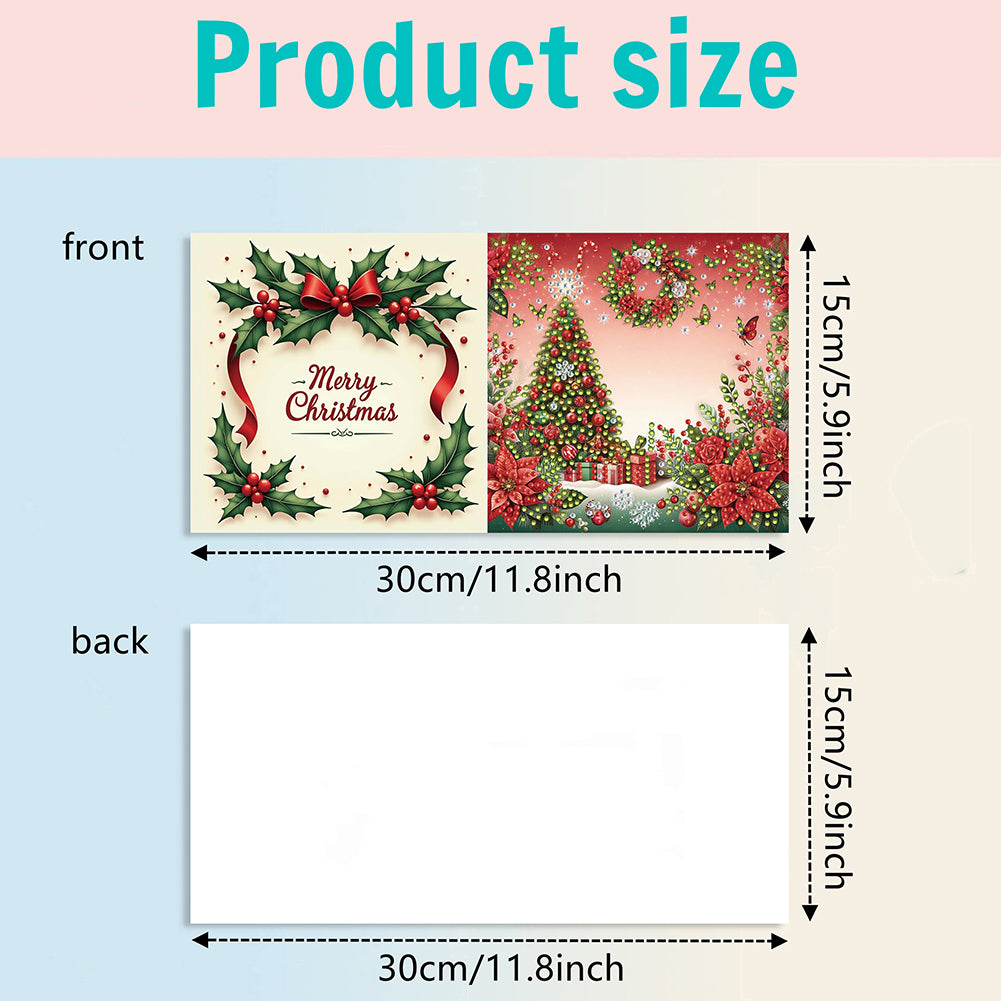 6PCS DIY Diamond Art Greeting Cards Xmas Designs for Festivals and Celebrations