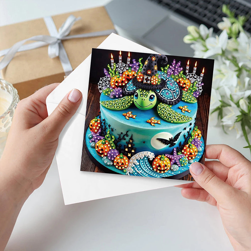 6PCS DIY Diamond Art Greeting Cards Xmas Designs for Festivals and Celebrations