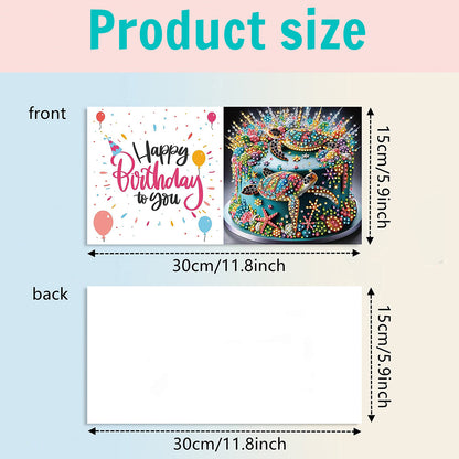 6PCS DIY Diamond Art Greeting Cards Xmas Designs for Festivals and Celebrations