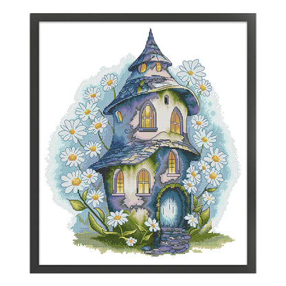 Daisy Cottage - 14CT Stamped Cross Stitch 38*42CM(Joy Sunday)