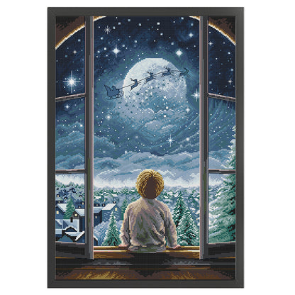 Christmas Night-Boy - 14CT Stamped Cross Stitch 37*53CM(Joy Sunday)