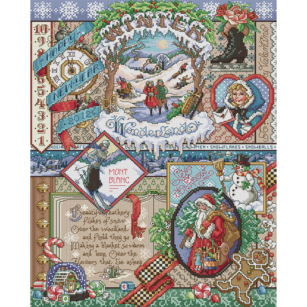 Winter - 14CT Stamped Cross Stitch 38*49CM(Joy Sunday)