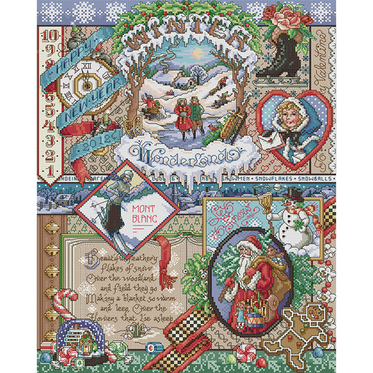 Winter - 14CT Stamped Cross Stitch 38*49CM(Joy Sunday)