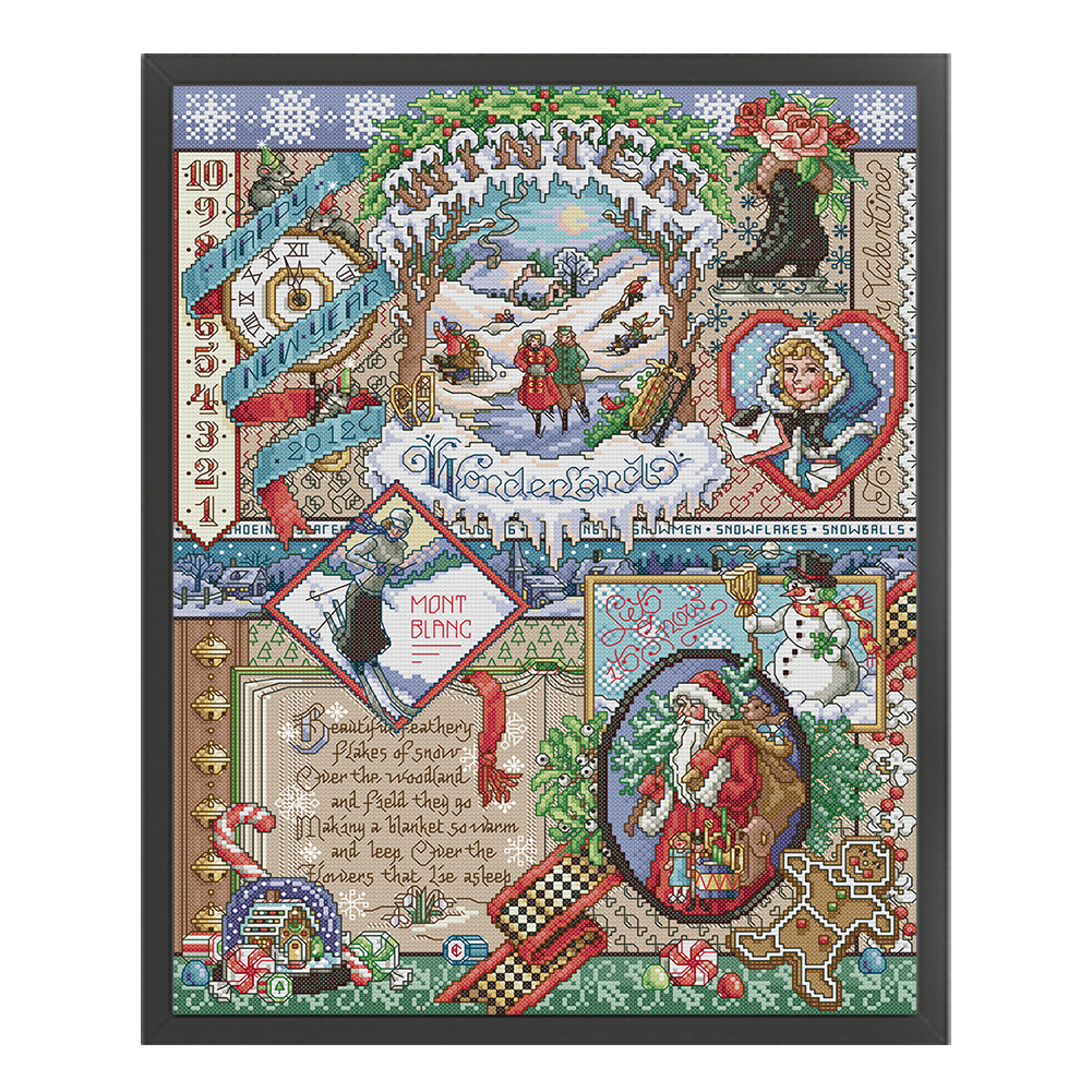 Winter - 14CT Stamped Cross Stitch 38*49CM(Joy Sunday)