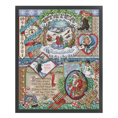 Winter - 14CT Stamped Cross Stitch 38*49CM(Joy Sunday)