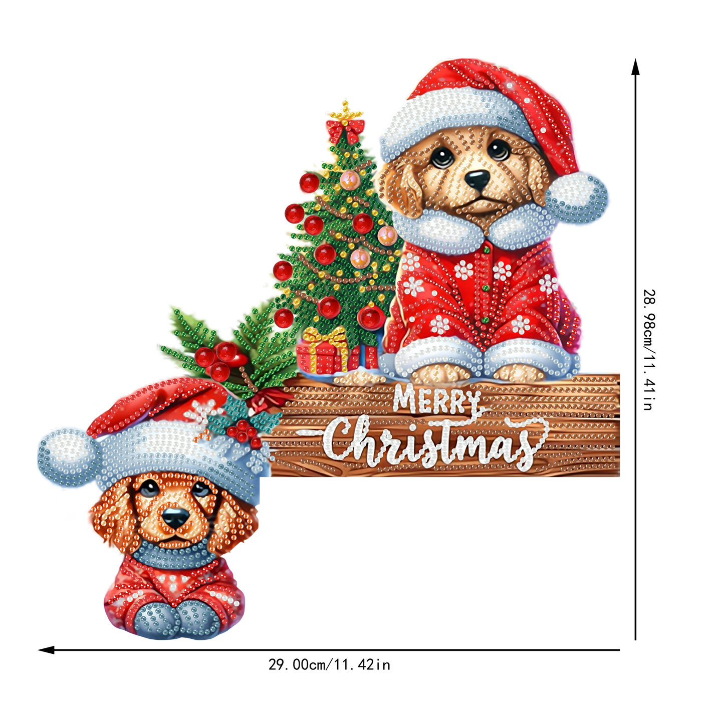 DIY Xmas Diamond Art Door Corner Pendants Wooden Door Decoration for Home Office