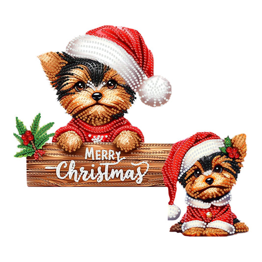 DIY Xmas Diamond Art Door Corner Pendants Wooden Door Decoration for Home Office