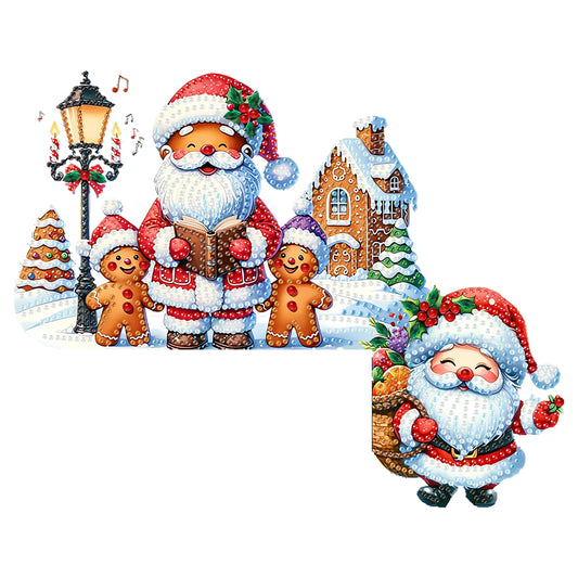 DIY Xmas Diamond Art Door Corner Pendants Wooden Door Decoration for Home Office