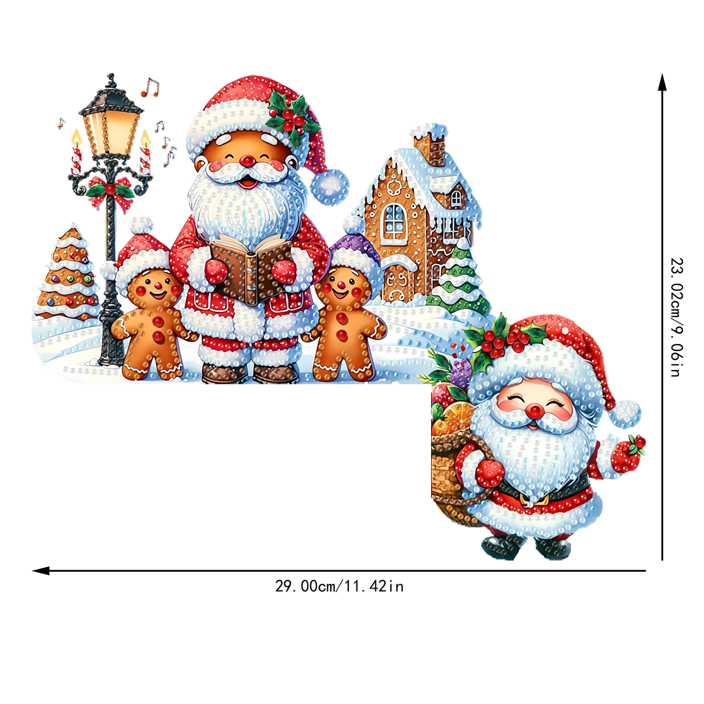 DIY Xmas Diamond Art Door Corner Pendants Wooden Door Decoration for Home Office