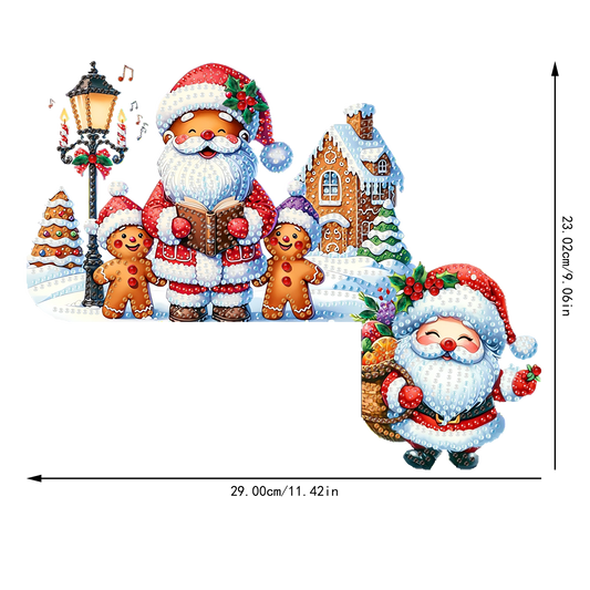 DIY Xmas Diamond Art Door Corner Pendants Wooden Door Decoration for Home Office