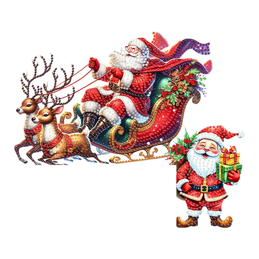DIY Xmas Diamond Art Door Corner Pendants Wooden Door Decoration for Home Office