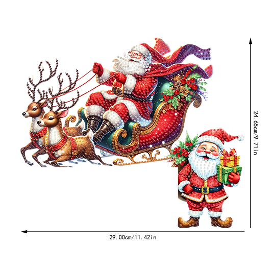 DIY Xmas Diamond Art Door Corner Pendants Wooden Door Decoration for Home Office
