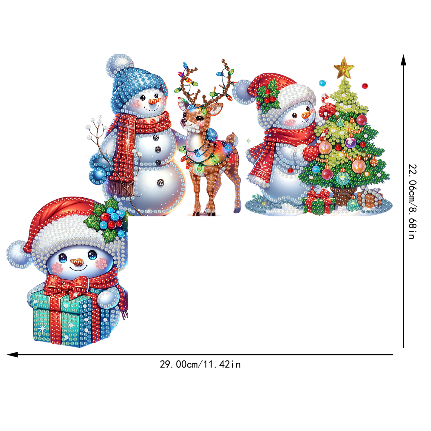 DIY Xmas Diamond Art Door Corner Pendants Wooden Door Decoration for Home Office