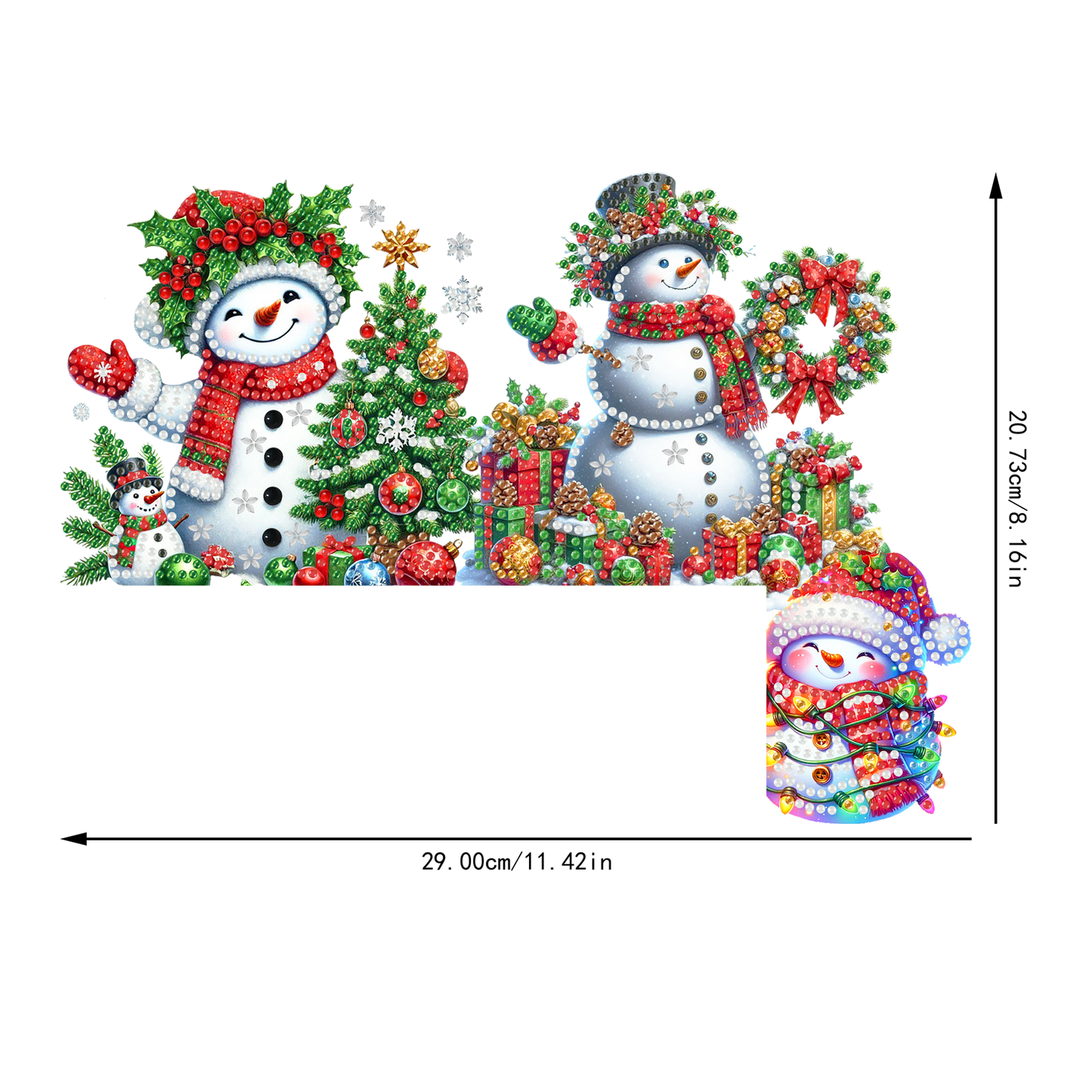 DIY Xmas Diamond Art Door Corner Pendants Wooden Door Decoration for Home Office