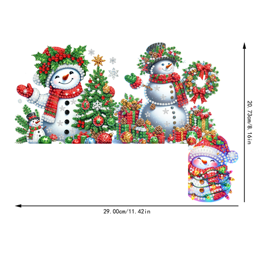 DIY Xmas Diamond Art Door Corner Pendants Wooden Door Decoration for Home Office