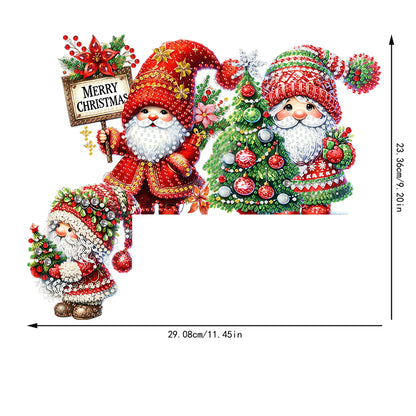 DIY Xmas Diamond Art Door Corner Pendants Wooden Door Decoration for Home Office