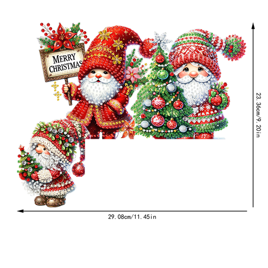 DIY Xmas Diamond Art Door Corner Pendants Wooden Door Decoration for Home Office