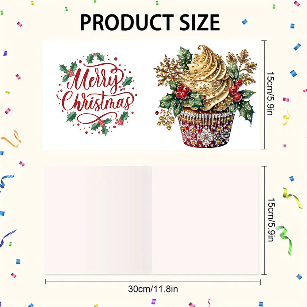 6PCS DIY Diamond Art Greeting Cards Xmas Pattern Congratulations Cards & Gifts