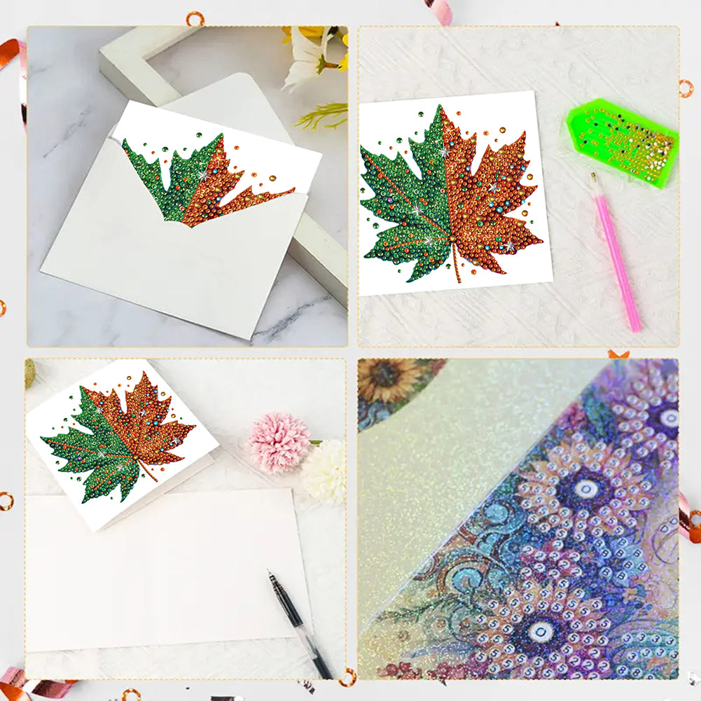 6PCS DIY Diamond Art Greeting Cards Xmas Pattern Congratulations Cards & Gifts