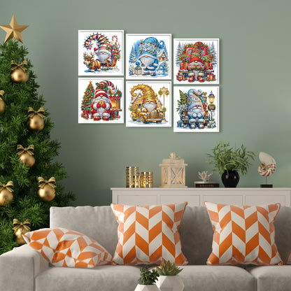 6Pcs Christmas Gnome - Special Shaped Drill Diamond Painting 30*30CM