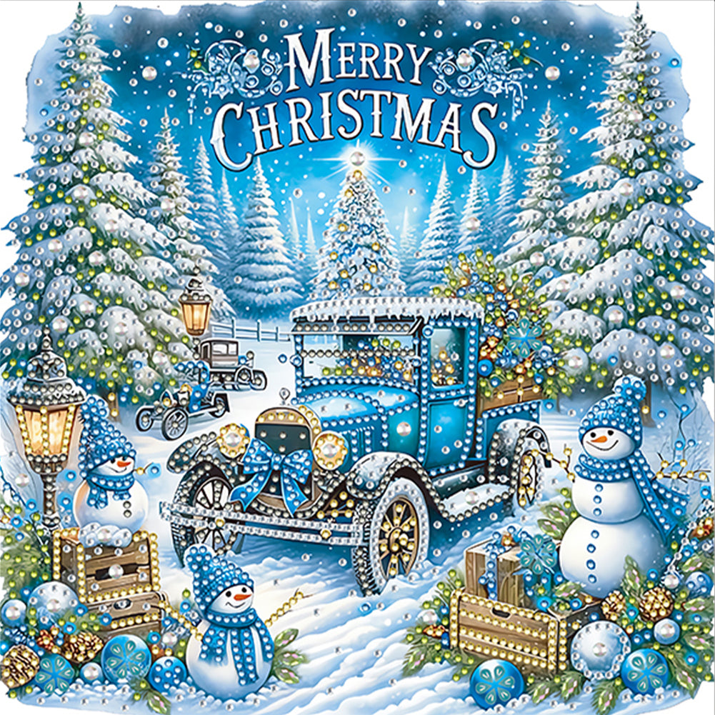 6Pcs Christmas Car - Special Shaped Drill Diamond Painting 30*30CM