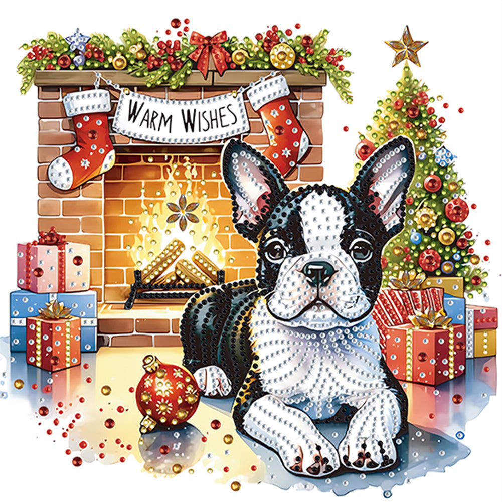 6Pcs Christmas Dog - Special Shaped Drill Diamond Painting 30*30CM