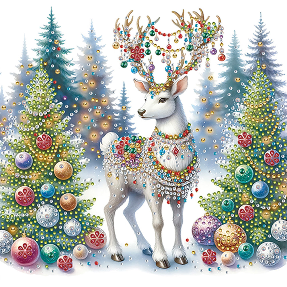 6Pcs Christmas Elk - Special Shaped Drill Diamond Painting 30*30CM