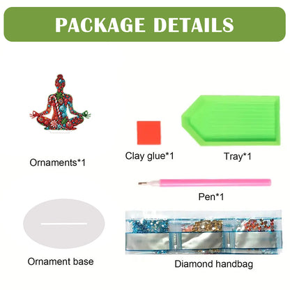 2D Flat Print Yoga Woman DIY Desktop Diamond Art Kits Bedroom Table Decoration