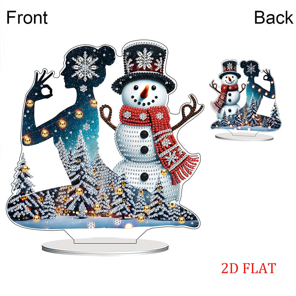2D Flat Print Yoga Woman DIY Desktop Diamond Art Kits Bedroom Table Decoration