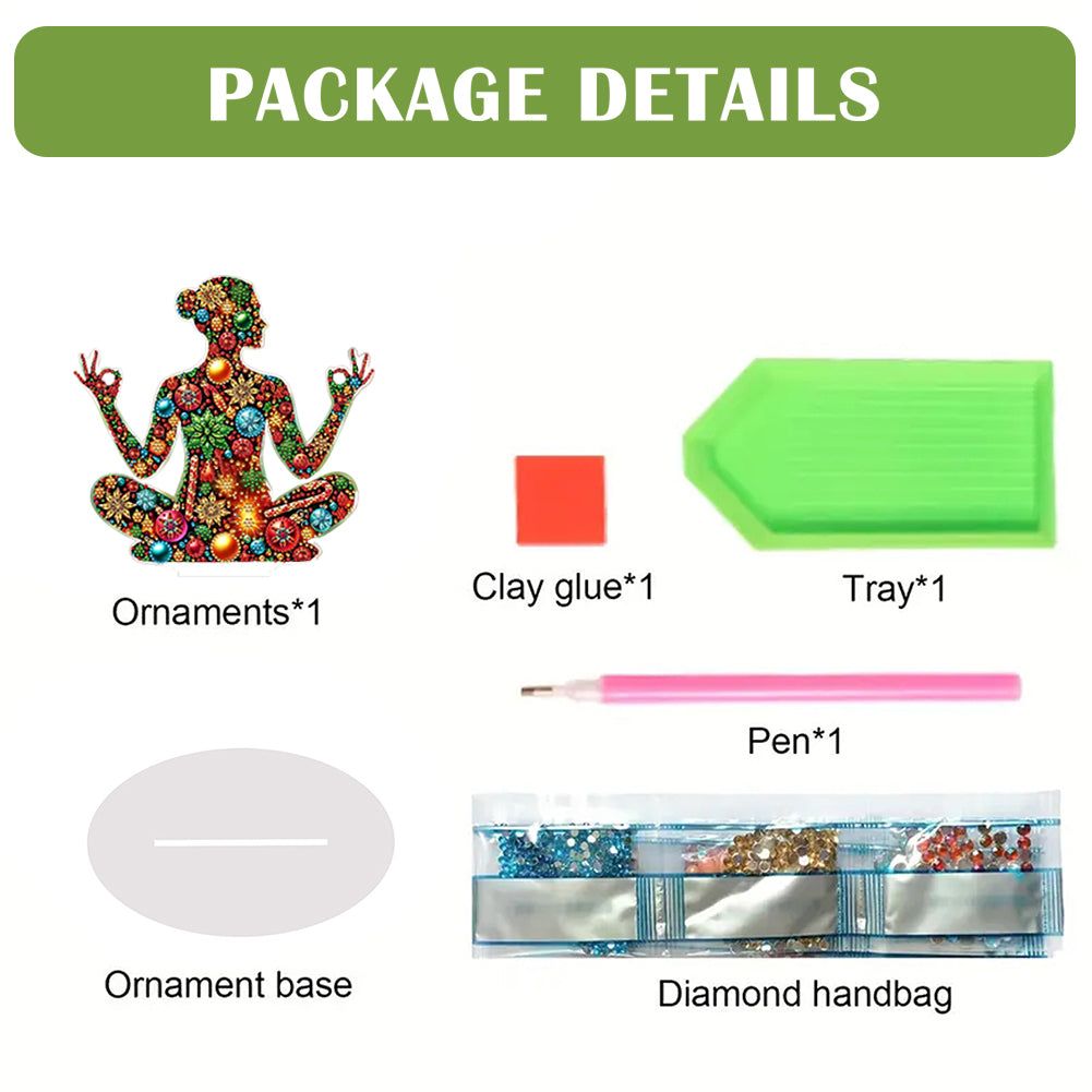 2D Flat Print Yoga Woman DIY Desktop Diamond Art Kits Bedroom Table Decoration