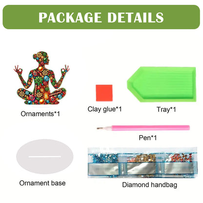 2D Flat Print Yoga Woman DIY Desktop Diamond Art Kits Bedroom Table Decoration