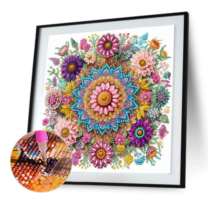 Flower Mandala - Special Shaped Drill Diamond Painting 30*30CM