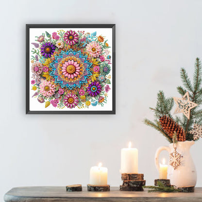 Flower Mandala - Special Shaped Drill Diamond Painting 30*30CM