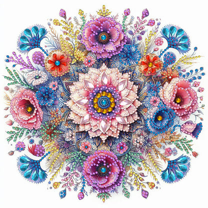 Flower Mandala - Special Shaped Drill Diamond Painting 30*30CM