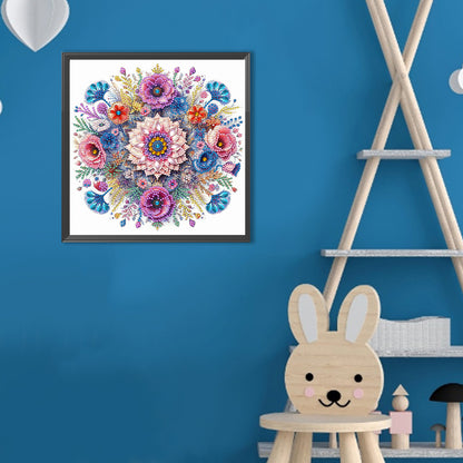 Flower Mandala - Special Shaped Drill Diamond Painting 30*30CM
