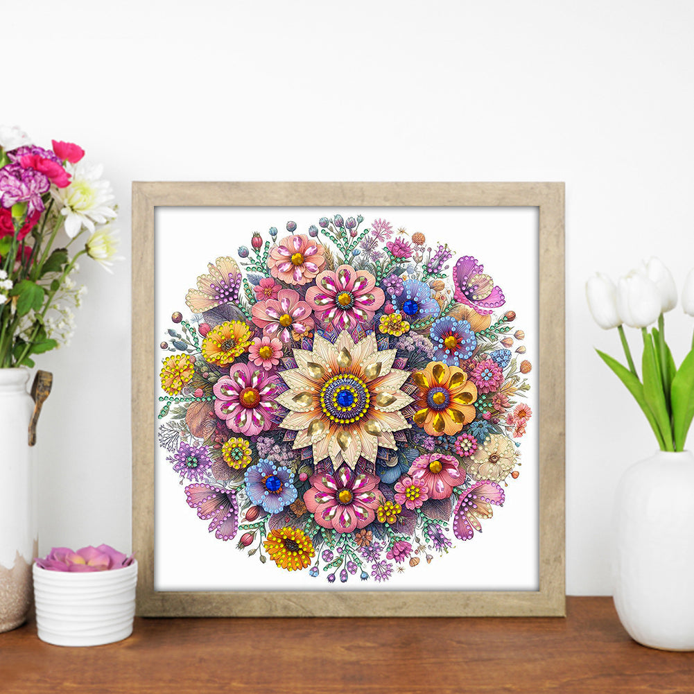 Flower Mandala - Special Shaped Drill Diamond Painting 30*30CM