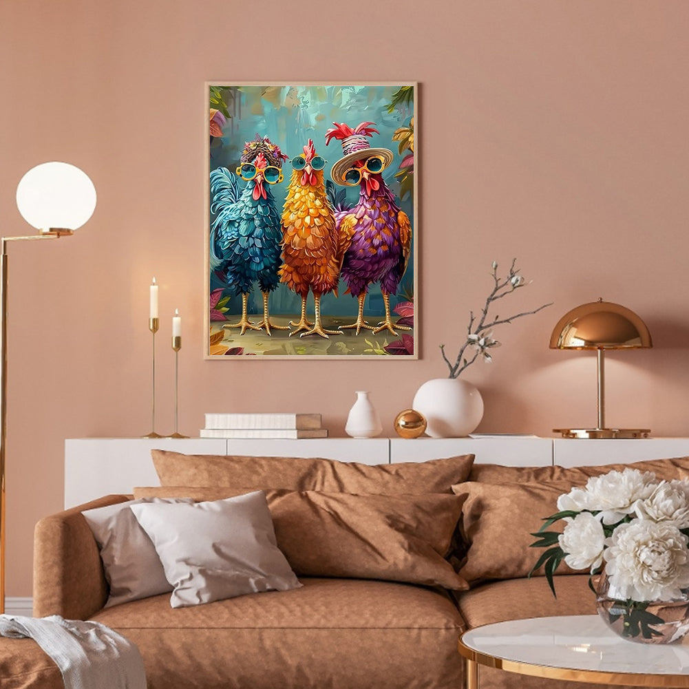 Funny Chicken - Full Round Drill Diamond Painting 30*40CM