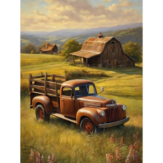 Grass Truck - Full Round Drill Diamond Painting 30*40CM