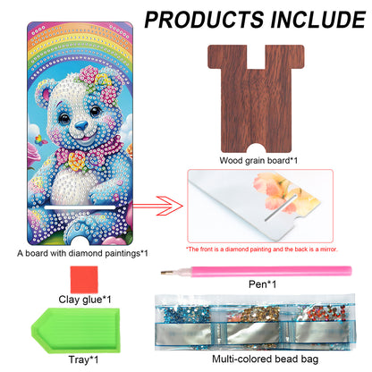 2-Pack Acrylic Diamond Art Phone Stand And Mirror Diamond Art Kits Phone Holder