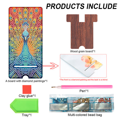 2-Pack Acrylic Diamond Art Phone Stand And Mirror Diamond Art Kits Phone Holder